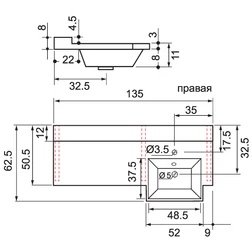 Раковина под стиральную машинку Цвет&Стиль Спарта 135 R - изображение 3