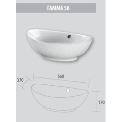 Накладная раковина Kirovit Гамма 56 193823 - изображение 2