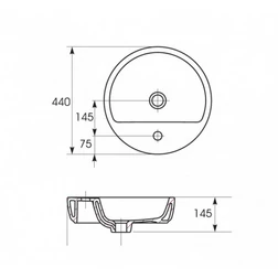 Накладная раковина Cersanit Caspia RING 44 UM-CAS44/1-R - изображение 5