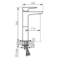 Высокий смеситель для умывальника Ferro Adore White/Chrome BDR2L - изображение 2