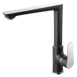 Смеситель для мойки высокий Ferro Adore Black/Chrome BDR4BLC - изображение 1