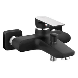 Algeo Square Black/Chrome смеситель для ванны настенный BAQ1BLC - изображение 1