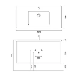 Комплект Berloni Bagno SQUARED BS11 SQ403 TDF1080D (отделка шпон, цвет венге 405) - изображение 2