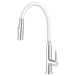 Zumba Slim 2F - смеситель для мойки консольный с гибким изливом, белый цвет BZA43W - изображение 1