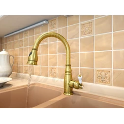 Смеситель Elghansa KITCHEN 5652686-Bronze для кухни однорычажный с выдвижной лейкой, бронза - изображение 2