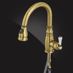 Смеситель Elghansa KITCHEN 5652686-Bronze для кухни однорычажный с выдвижной лейкой, бронза - изображение 3
