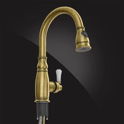 Смеситель Elghansa KITCHEN 5652686-Bronze для кухни однорычажный с выдвижной лейкой, бронза - изображение 4