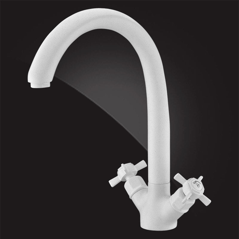 Смеситель Elghansa KITCHEN COLOR 5601102-White Stone для кухни однорычажный, Белый камень
