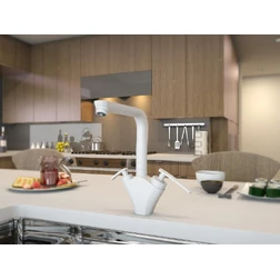 Смеситель Elghansa KITCHEN Pure Water 56A5981-White Stone для кухни (для фильтра), белый камень - изображение 3