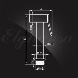Гигиенический душ Elghansa SHOWER SPRAY BM-02-Chrome для биде с держателем, хром - изображение 2