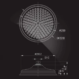 Верхний душ Elghansa SHOWER HEAD CD-220-Gold , золото - изображение 5
