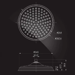 Верхний душ Elghansa SHOWER HEAD CD-260 , хром - изображение 5