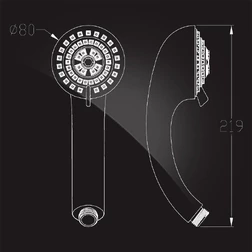 Лейка душевая Elghansa HAND SHOWER MG-033 80 мм, хром - изображение 2