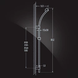 Душевой гарнитур и верхний душ Elghansa SHOWER RAIL SB-45S 800 мм, хром - изображение 5
