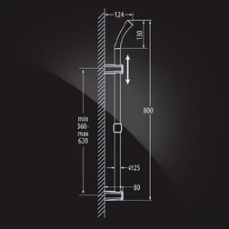 Душевой гарнитур и верхний душ Elghansa SHOWER RAIL SB-84S 800 мм, хром - изображение 5