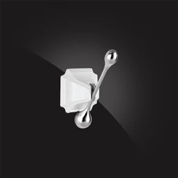 Крючок одинарный, круглый Elghansa HERMITAGE HRM-900-White/Chrome , белый - изображение 1