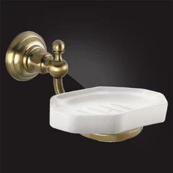 Мыльница для ванной с держателем Elghansa PRAKTIC Bronze Accessories PRK-451-Bronze керамика, бронза - изображение 1