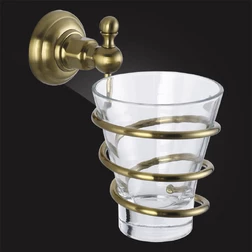 Стакан для ванной с держателем Elghansa PRAKTIC Bronze Accessories PRK-413-Bronze стекло, бронза - изображение 1