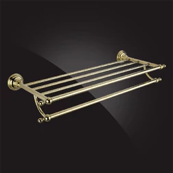 Полка для полотенец Elghansa PRAKTIC Gold Accessories PRK-205-Gold 56 см, с держателем, золото - изображение 1