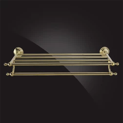 Полка для полотенец Elghansa PRAKTIC Gold Accessories PRK-205-Gold 56 см, с держателем, золото - изображение 2
