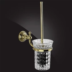 Ершик для унитаза с держателем Elghansa PRAKTIC Gold Accessories PRK-812-Gold стекло, золото - изображение 1