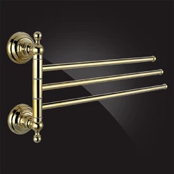 Полотенцедержатель поворотный Elghansa PRAKTIC Gold Accessories PRK-730-Gold тройной, золото - изображение 1