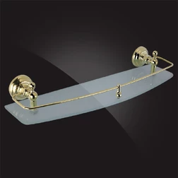 Полка для ванной Elghansa PRAKTIC Gold Accessories PRK-550-Gold 50 см, стекло, золото - изображение 1