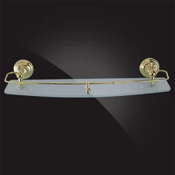 Полка для ванной Elghansa PRAKTIC Gold Accessories PRK-550-Gold 50 см, стекло, золото - изображение 2