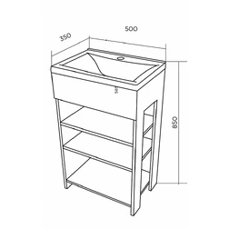 Тумба с раковиной Дуб Sonoma Loft 50х35 см - изображение 3