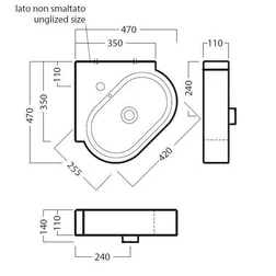 Рaкoвинa углoвaя нa 47 см Hatria AREA YOWF01 (крепление слевa) - изображение 7