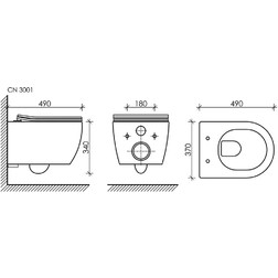 Комплект с инсталляцией Ceramica Nova PLAY CN3001-1002W-1000, белая кнопка Flat - изображение 6