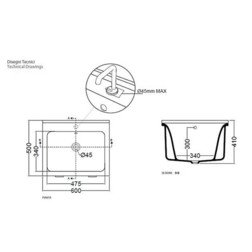 Раковина без отверстия 60 Kerasan Aquadom 029201*0 - изображение 4