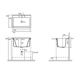 Хозяйственная раковина Kerasan Aquadom 75 арт 029301х0 - изображение 3