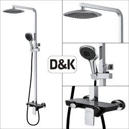 Душевая система D&K Berlin.Technische DA1433715A02 черный-хром - изображение 3