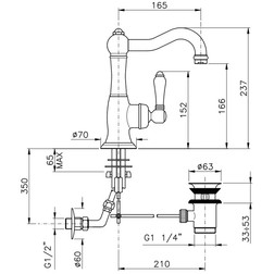 NICOLAZZI Смеситель для раковины CINQUANTA 3452BZ75C бронза - изображение 2