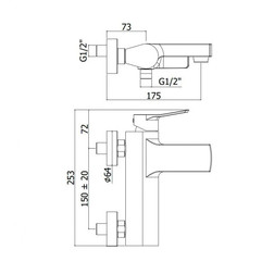 Смеситель для ванны Paffoni Tilt TI023NO с регулируемым душевым гарнитуром, черный матовый - изображение 4