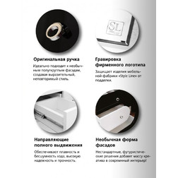 Тумба с раковиной Style Line Адонис 65 черно-белая - изображение 3