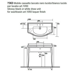 KERASAN Retro 7363K7 Комплект мебели 100 см, Цвет: bianco/cromo - изображение 8