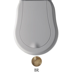 KERASAN Retro 108401 Сиденье NEW для унитаза, цвет белый/бронза - изображение 5