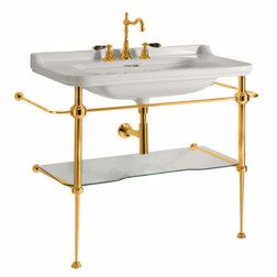 KERASAN Waldorf Консоль с раковиной 100 см цвета консоли: oro (золото) - изображение 2