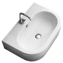 Kerasan Flo раковина 50х40 с 1 отверстием под смеситель, цвет белый - изображение 1