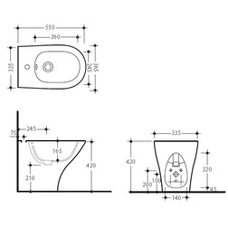 KERASAN Aquatech Биде напольное c 1отв, цвет белый - изображение 2
