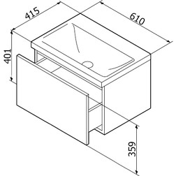 Тумба с раковиной Am.Pm Gem 60 белый глянец, с 1 ящиками - изображение 7