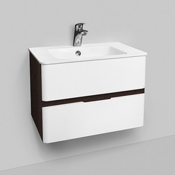 Тумба с раковиной Am.Pm Bliss D 60 белый глянец/венге - изображение 1