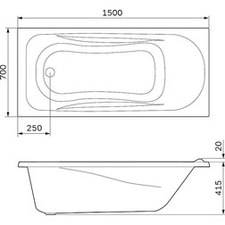 Акриловая ванна Am.Pm Sense new 150х70 - изображение 2