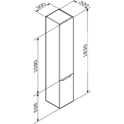 Шкаф-пенал Am.Pm Tender R, графит - изображение 3