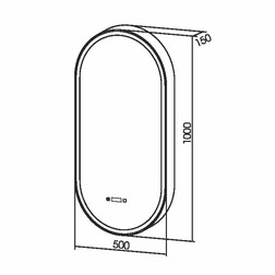 Зеркало-шкаф Silver Mirrors Soho 50 R сенсорный выключатель c Led-подсветкой часами и антизапотеванием черный - изображение 4