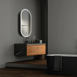 Зеркало-шкаф Silver Mirrors Soho 50 R сенсорный выключатель c Led-подсветкой часами и антизапотеванием черный - изображение 6