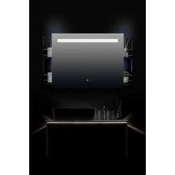 Зеркало-шкаф Silver Mirrors Ilona slide 82*62 сенсорный выключатель с Led-подсветкой и скрытыми полками - изображение 6