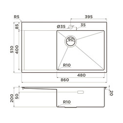 Мойка Omoikiri AKISAME 86 SIDE R, 4997046 золото - изображение 2